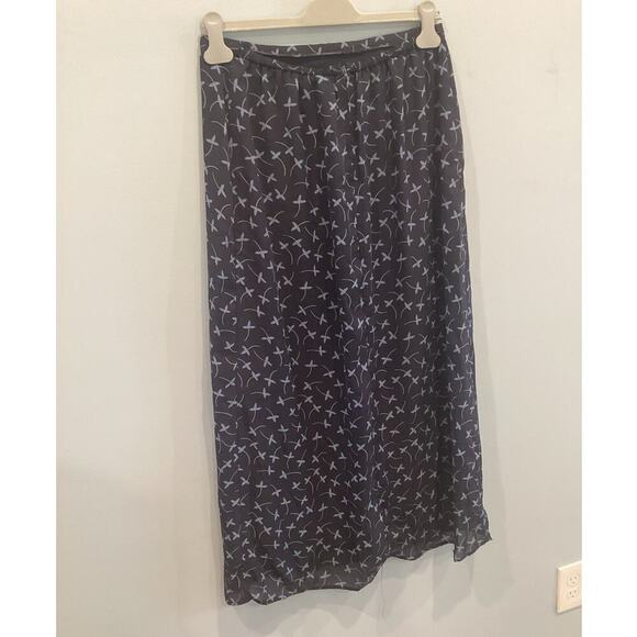 Vintage Fashion Bug Womens Maxi Skirt Large Y2K Forest Fairy Navy Blue Floral - Picture 5 of 8